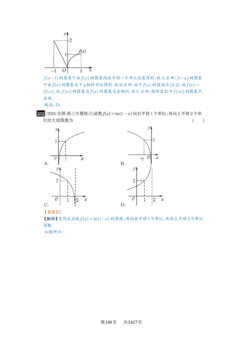 第11讲函数的图像_高中三年全科资料_高考数学《必刷5000题》2025版_2025高考数学必刷5000题（解析版分章节PDF）
