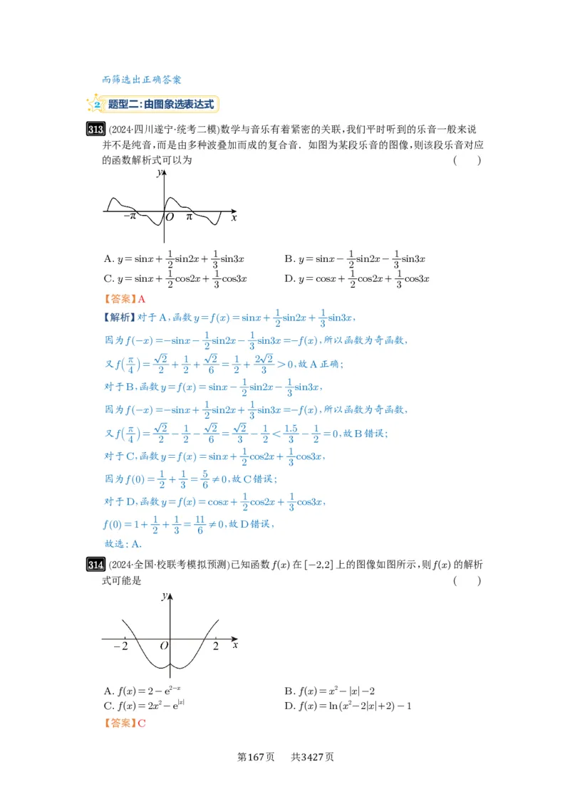 第11讲函数的图像_高中三年全科资料_高考数学《必刷5000题》2025版_2025高考数学必刷5000题（解析版分章节PDF）