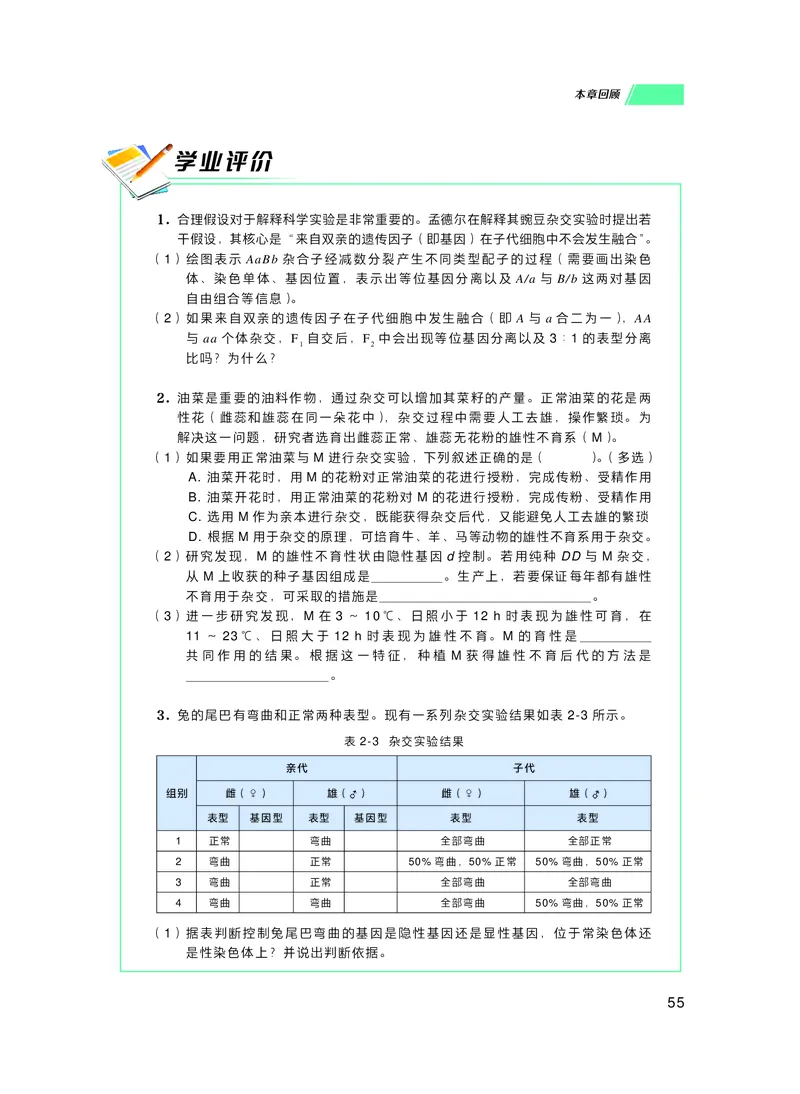 普通高中教科书生物学必修2遗传与进化_高中三年全科资料_高中_高中电子教材_高中生物学_沪科技版