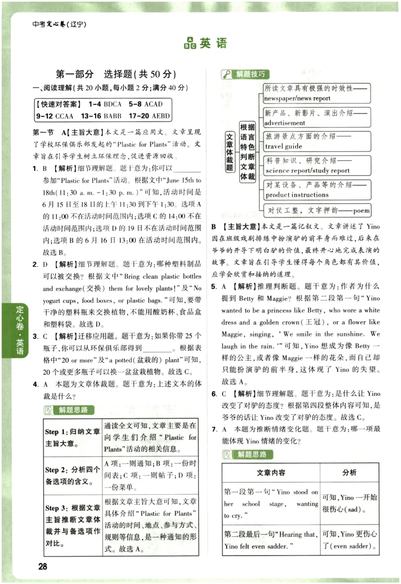 2026《万唯中考&bull;辽宁定心卷》英语法答案_2026中考押题卷合集_2026《万唯中考定心卷》各地方版_2026《万唯中考&bull;辽宁定心卷》7科_2026《万唯中考&bull;辽宁定心卷》英语