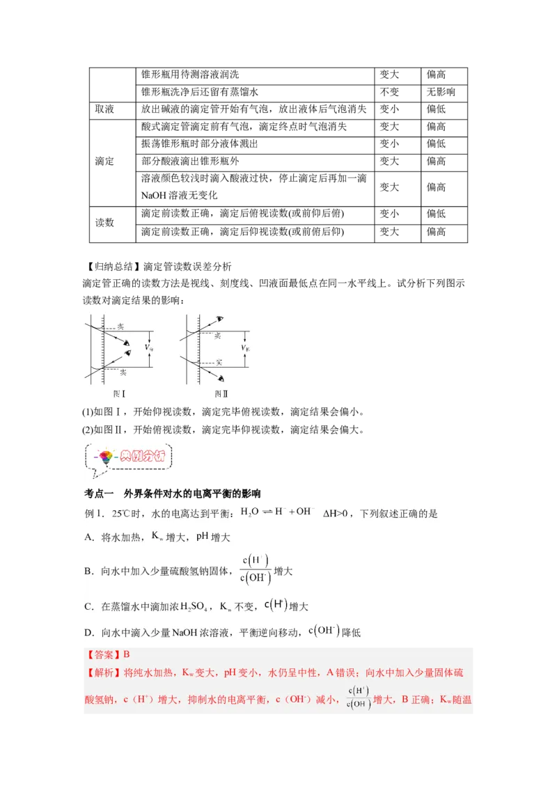 第08讲水的电离和溶液的pH-暑假衔接新高二化学暑假精品课（人教版）（教师版）_高中三年全科资料_高中_高中1_2025秋新高二《暑假衔接讲义》（语数外理化）电子版