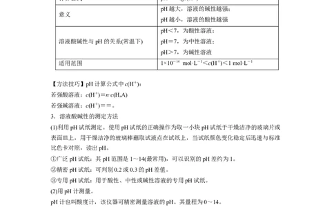 第08讲水的电离和溶液的pH-暑假衔接新高二化学暑假精品课（人教版）（教师版）_高中三年全科资料_高中_高中1_2025秋新高二《暑假衔接讲义》（语数外理化）电子版