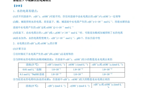 易错类型13水溶液中的离子平衡（9大易错点）（原卷版）_高中三年全科资料_高中_15高中全科《高考易错题》2025版_高考化学备战2025年高考易错题（新全国通用）