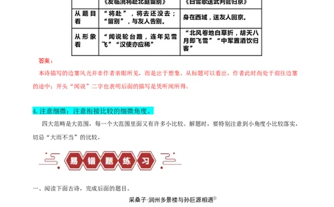 易错题26古代诗歌阅读之教考衔接题&mdash;&mdash;不会在衔接点上求异同（解析版）_高中三年全科资料_高中_15高中全科《高考易错题》2025版_高考语文备战2025年高考易错题（新高考专用）
