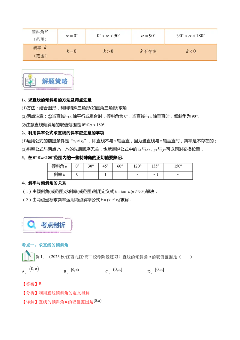 第12讲倾斜角与斜率5种常见考法归类（教师版）-新高二暑假衔接（人教版）_高中三年全科资料_高中_高中1_2025秋新高二《暑假衔接讲义》（语数外理化）电子版