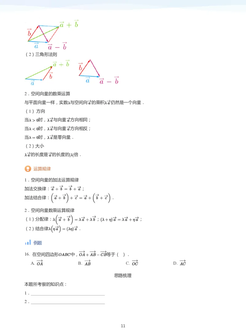 空间向量(学生版)_高中三年全科资料_高中_学而思高中数学（暑假衔接）面授升高..高二.高三_学而思面授班升高二暑期讲义+题集