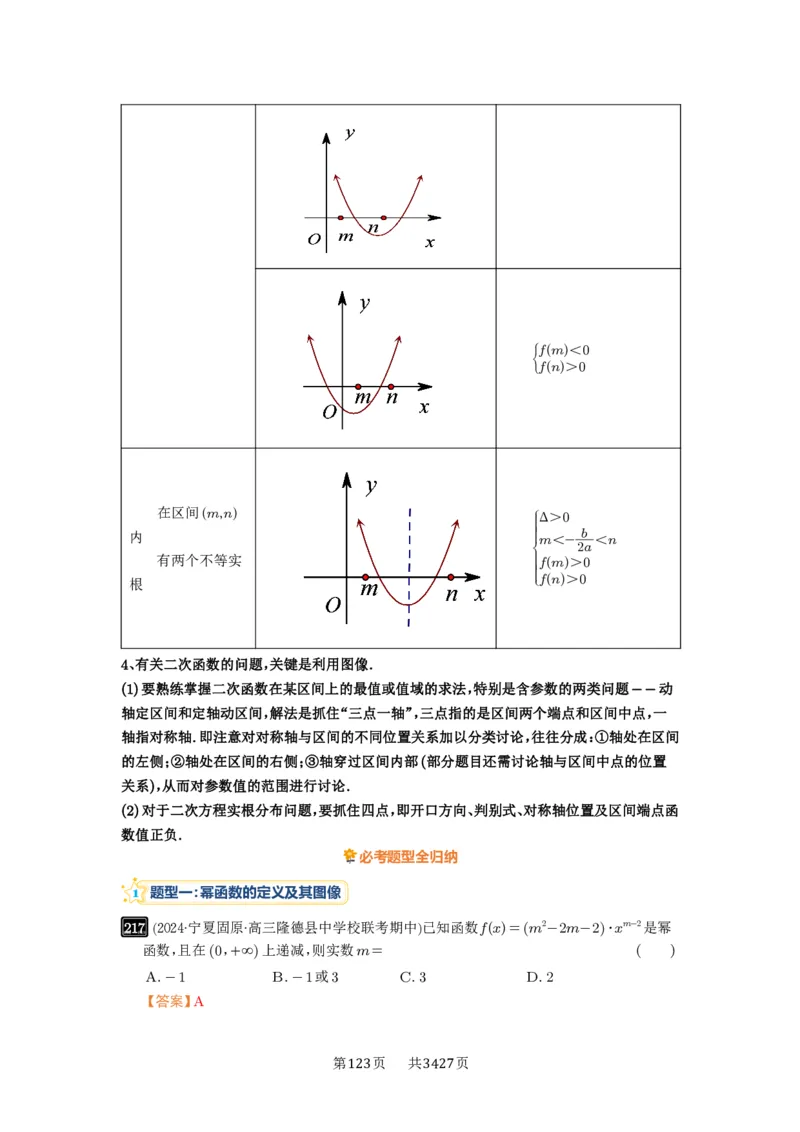 第08讲幂函数与二次函数_高中三年全科资料_高考数学《必刷5000题》2025版_2025高考数学必刷5000题（解析版分章节PDF）