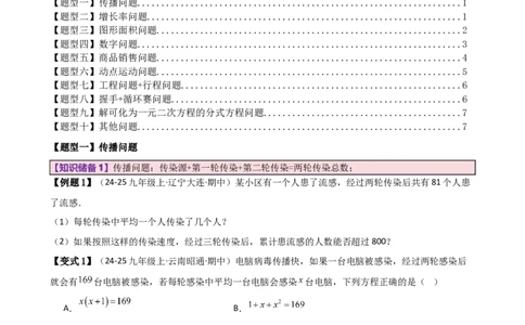 专题21.11实际问题与一元二次方程（知识梳理与题型分类讲解）（人教版）（学生版）_人教版数学九年级上册_版本二_九年级数学上册（人教版）_专题突破练习-V4_2026版