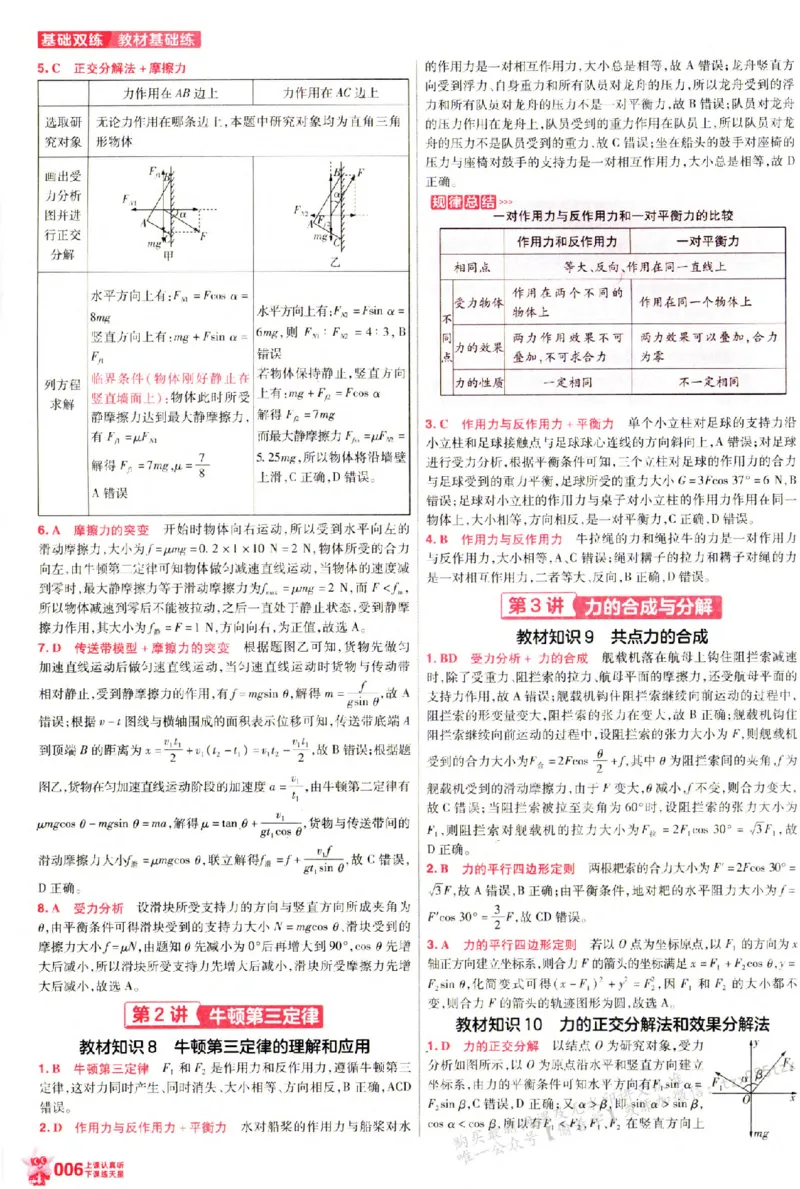 物理_6维解析册_高中三年全科资料_高中_高中1_2026版天星高考《基础双练》九科全套_2026天星高考系列基础双练物理