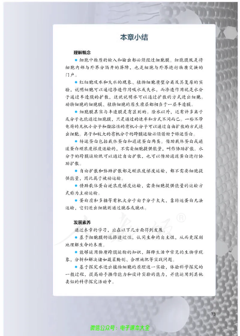 普通高中教科书生物学必修1分子与细胞_高中三年全科资料_高中_高中电子教材_高中生物学_人教版_旧