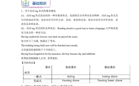 第03讲Unit3语法动词ing形式作主语（选择性必修一）（教师版）-新高二英语暑假衔接（人教版）_高中三年全科资料_高中_高中1_2025秋新高二《暑假衔接讲义》（语数外理化）电子版