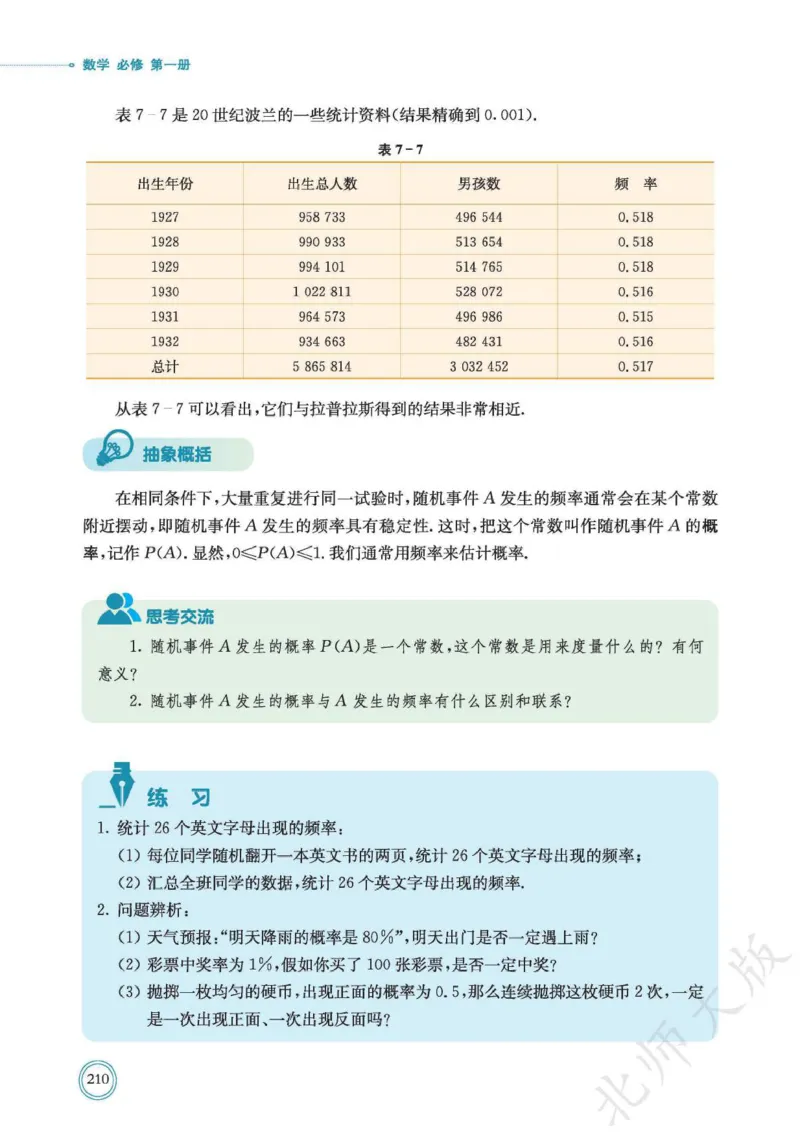 普通高中教科书数学必修第1册_高中三年全科资料_高中_高中电子教材_高中数学_北师大