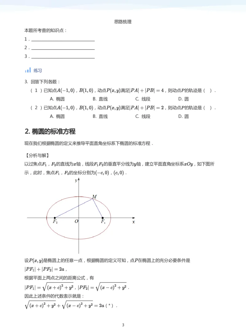 椭圆的定义与方程(学生版)_高中三年全科资料_高中_学而思高中数学（暑假衔接）面授升高..高二.高三_学而思面授班升高二暑期讲义+题集