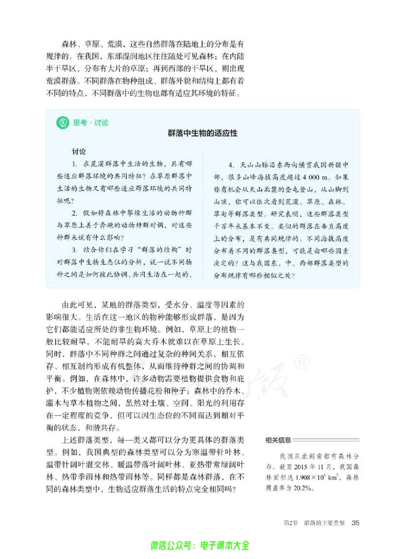 普通高中教科书生物学选择性必修2生物与环境_高中三年全科资料_高中_高中电子教材_高中生物学_人教版_旧