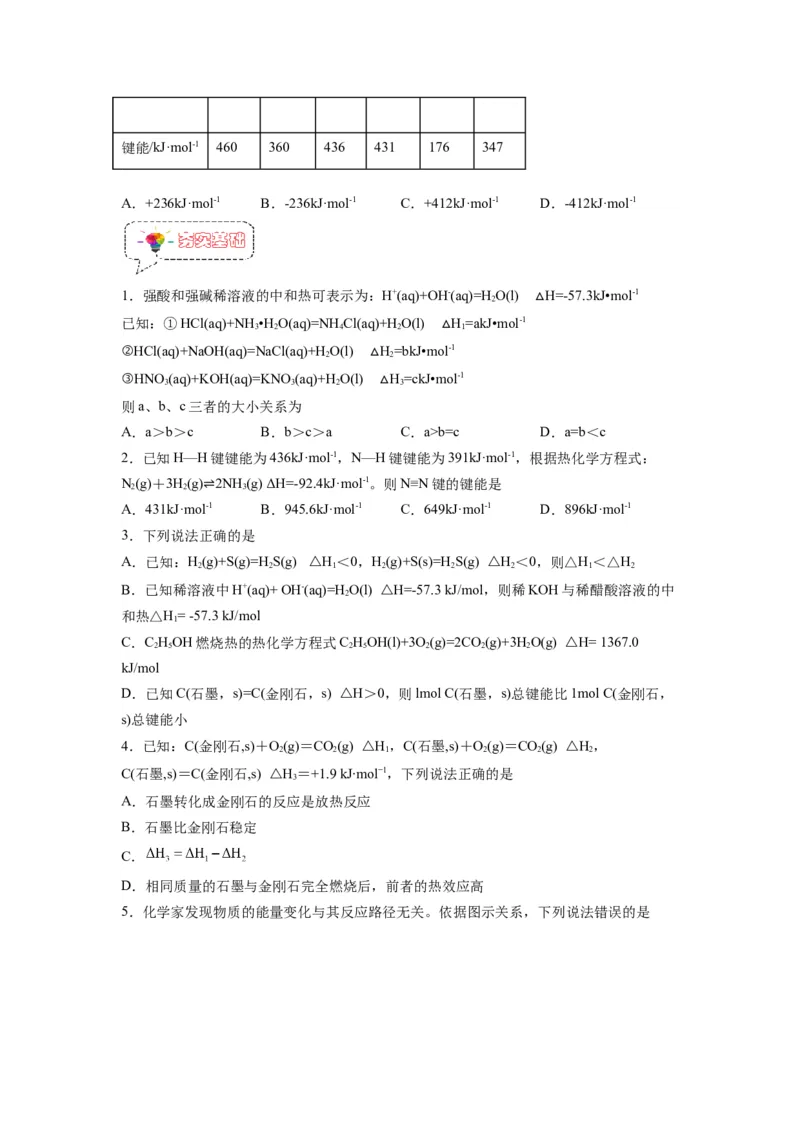 第02讲反应热的计算-暑假衔接新高二化学暑假精品课（人教版）（学生版）_高中三年全科资料_高中_高中1_2025秋新高二《暑假衔接讲义》（语数外理化）电子版