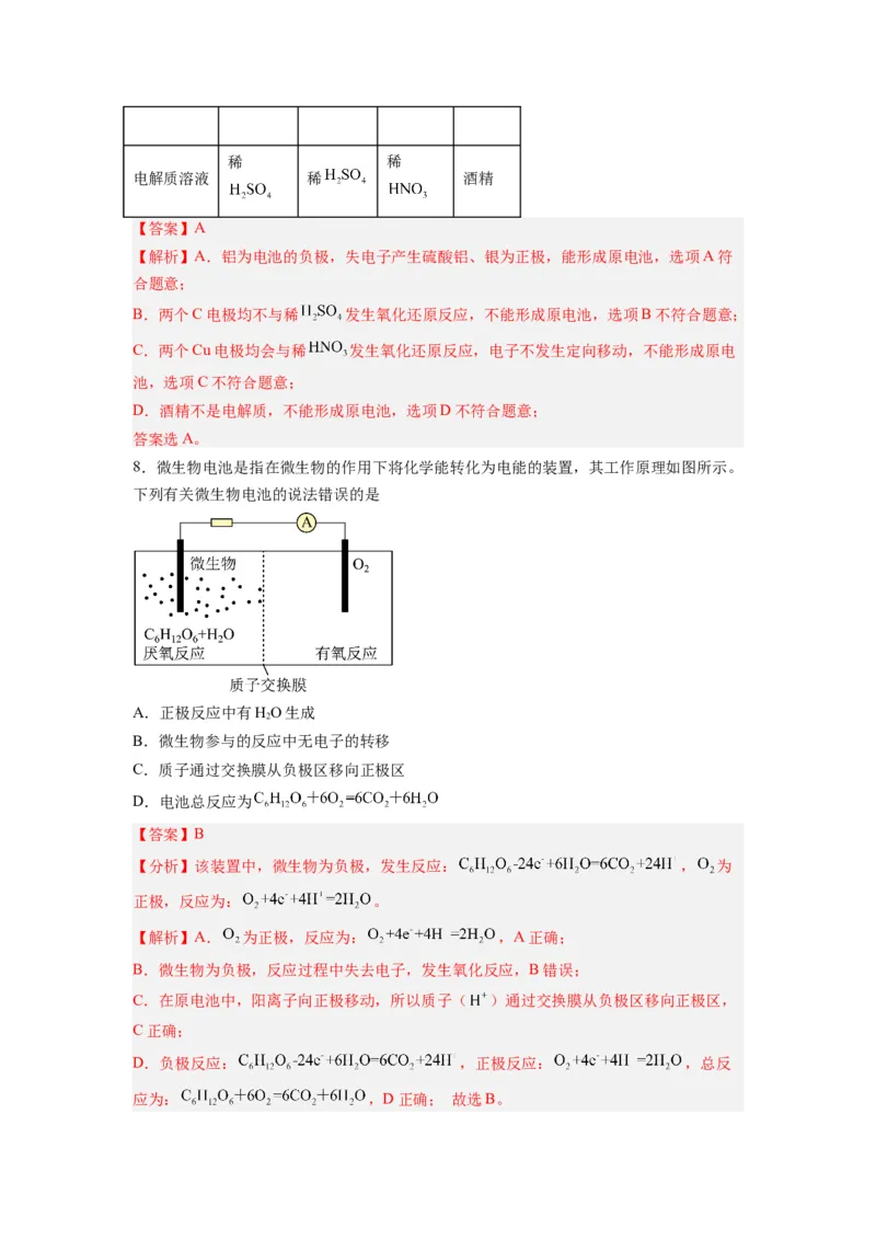 第11讲原电池-暑假衔接新高二化学暑假精品课（人教版）（教师版）_高中三年全科资料_高中_高中1_2025秋新高二《暑假衔接讲义》（语数外理化）电子版