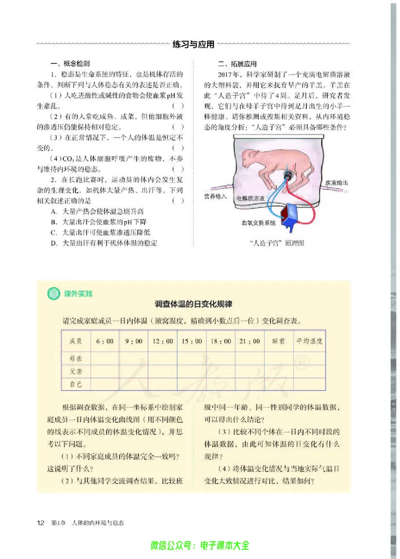普通高中教科书生物学选择性必修1稳态与调节_高中三年全科资料_高中_高中电子教材_高中生物学_人教版_旧