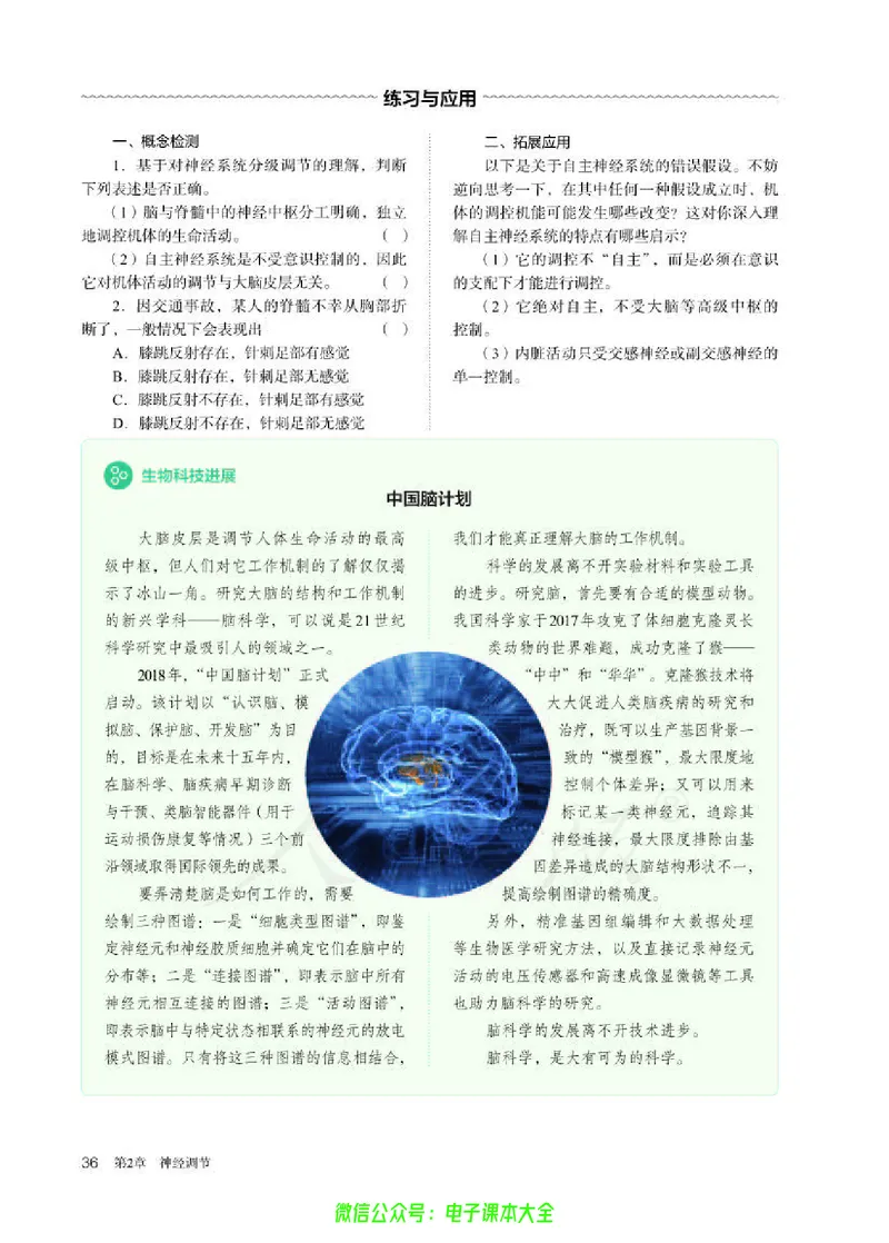 普通高中教科书生物学选择性必修1稳态与调节_高中三年全科资料_高中_高中电子教材_高中生物学_人教版_旧