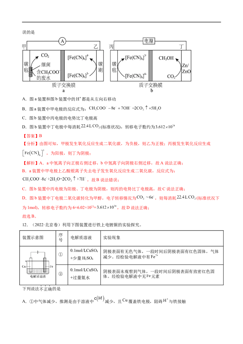 易错类型11化学能与电能（9大易错点）（解析版）_高中三年全科资料_高中_15高中全科《高考易错题》2025版_高考化学备战2025年高考易错题（新全国通用）_教师版（含答案解析）