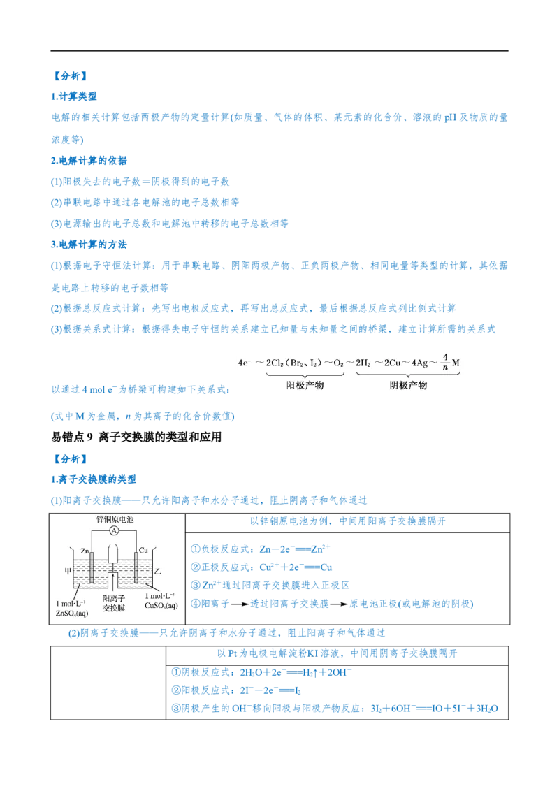 易错类型11化学能与电能（9大易错点）（解析版）_高中三年全科资料_高中_15高中全科《高考易错题》2025版_高考化学备战2025年高考易错题（新全国通用）_教师版（含答案解析）