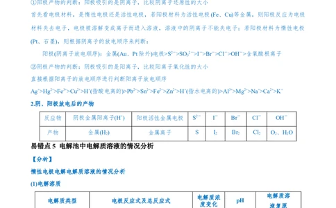 易错类型11化学能与电能（9大易错点）（解析版）_高中三年全科资料_高中_15高中全科《高考易错题》2025版_高考化学备战2025年高考易错题（新全国通用）_教师版（含答案解析）