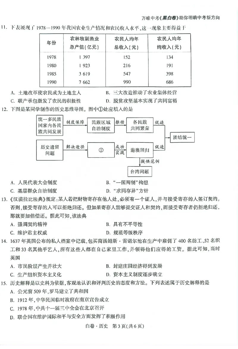 2026《万唯中考&bull;重庆黑白卷》历史白卷_2026中考押题卷合集_2026《万唯中考黑白卷》地方版(1)_2026《万唯中考&bull;重庆黑白卷》7科_2026《万唯中考&bull;重庆黑白卷》历史