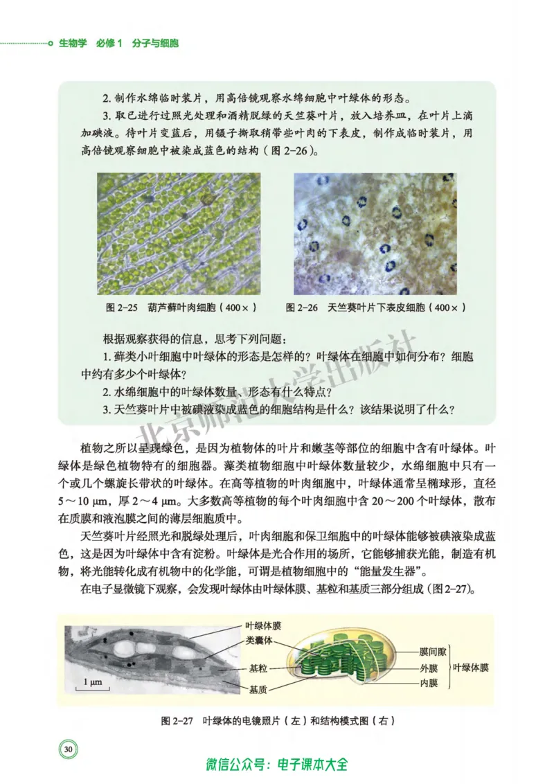 生物学必修1分子与细胞_高中三年全科资料_高中_高中电子教材_高中生物学_北师大