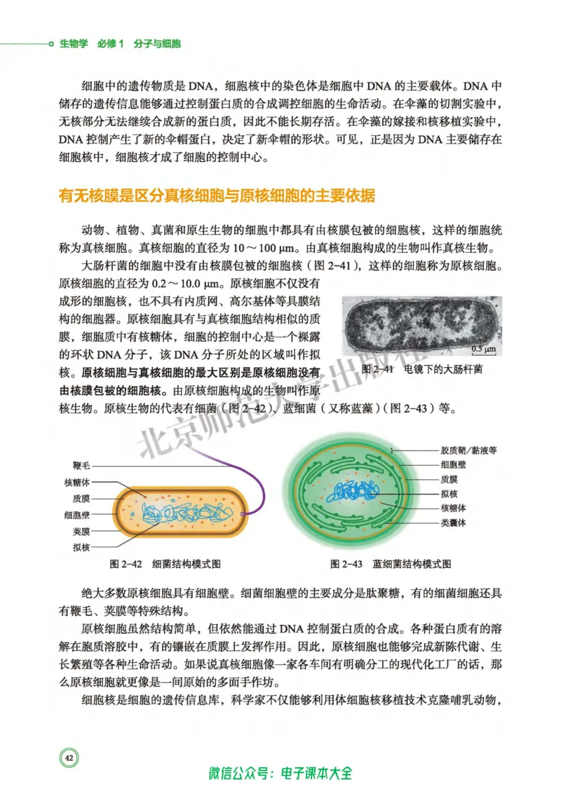 生物学必修1分子与细胞_高中三年全科资料_高中_高中电子教材_高中生物学_北师大
