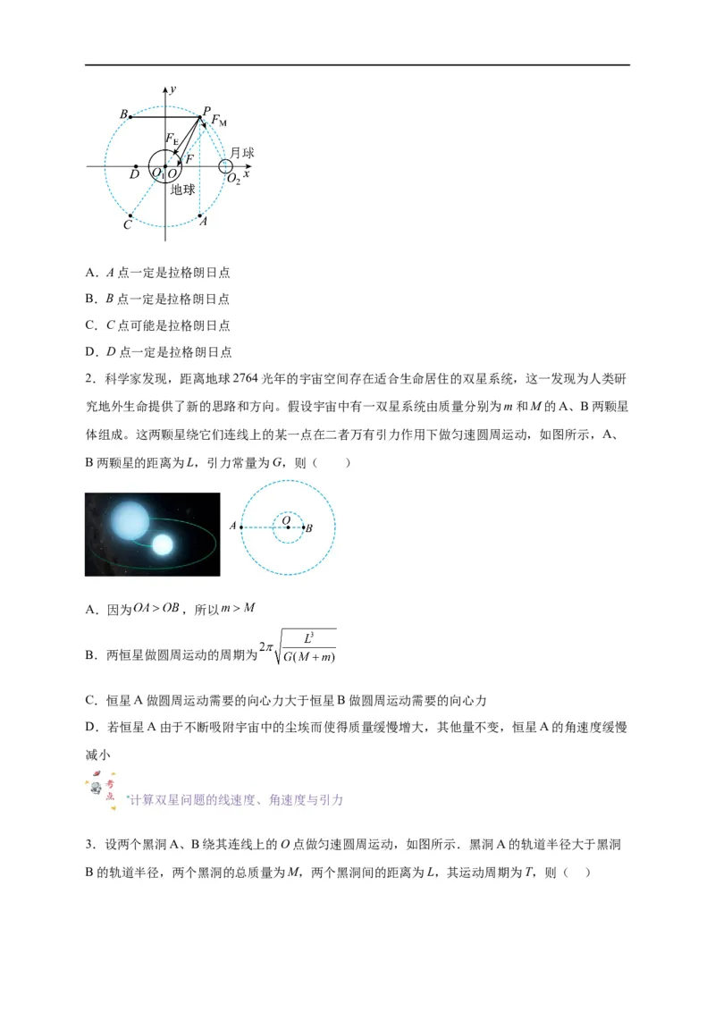 第13讲复习专题十一航天（学生版）-新高二暑假精品课（人教版）_高中三年全科资料_高中_高中1_2025秋新高二《暑假衔接讲义》（语数外理化）电子版_暑假衔接第2套新高二物理