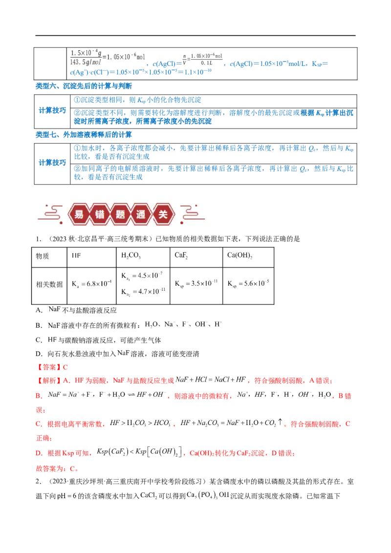 易错类型13水溶液中的离子平衡（9大易错点）（解析版）_高中三年全科资料_高中_15高中全科《高考易错题》2025版_高考化学备战2025年高考易错题（新全国通用）