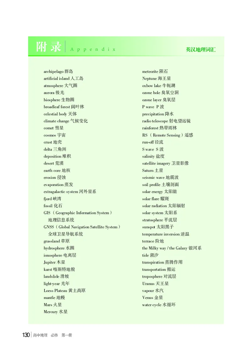 普通高中教科书地理必修第一册_高中三年全科资料_高中_高中电子教材_高中地理_湘教版