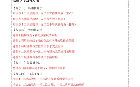 专题10二次函数与一元二次方程（3个知识点5种题型1个易错点2种中考考法）（学生版）_人教版数学九年级上册_版本二_九年级数学上册（人教版）_常见题型通关讲解练-V3_2024版