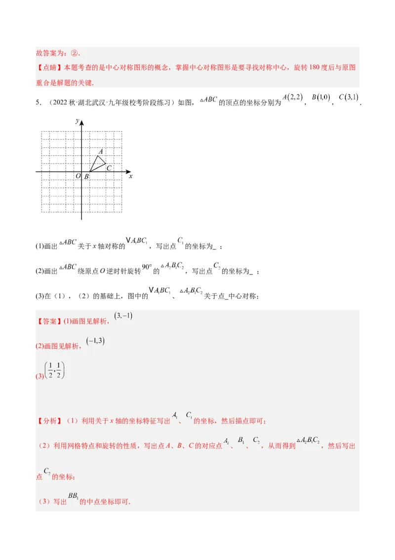 专题14中心对称重难点题型专训（8大题型）（教师版）_人教版数学九年级上册_版本二_九年级数学上册（人教版）_重难点专题提升-V7_2024版