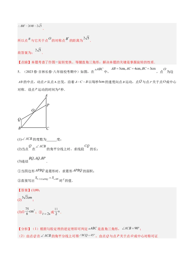 专题14中心对称重难点题型专训（8大题型）（教师版）_人教版数学九年级上册_版本二_九年级数学上册（人教版）_重难点专题提升-V7_2024版