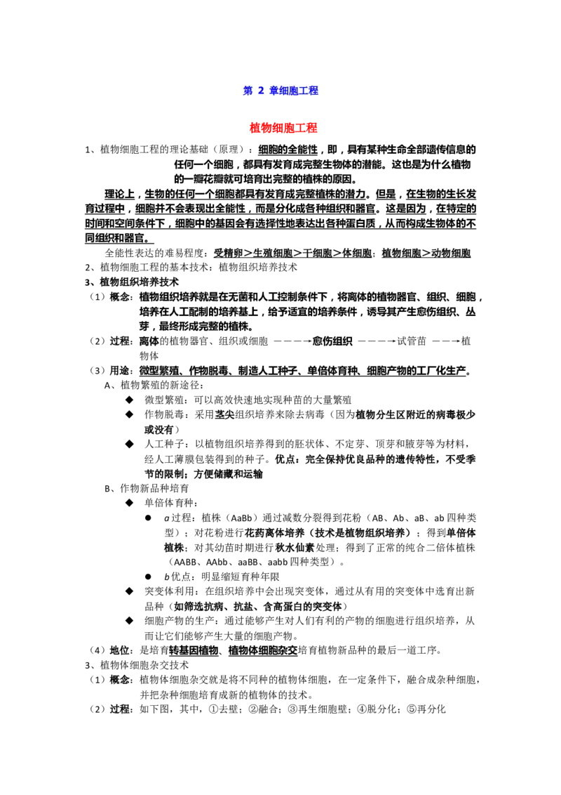 第2章细胞工程期末复习知识点总结新教材人教版高中生物选择性必修三_高中三年全科资料_高中_1高中基础资料包_A-高中必背9科知识点_生物_高中生物全书知识点梳理+总结