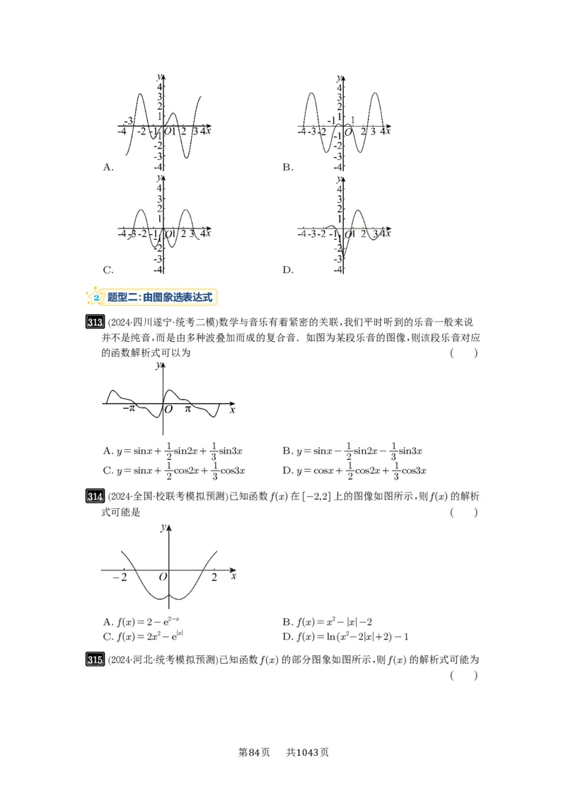 第11讲函数的图像_高中三年全科资料_高考数学《必刷5000题》2025版_2025高考数学必刷5000题（原卷版分章节PDF）