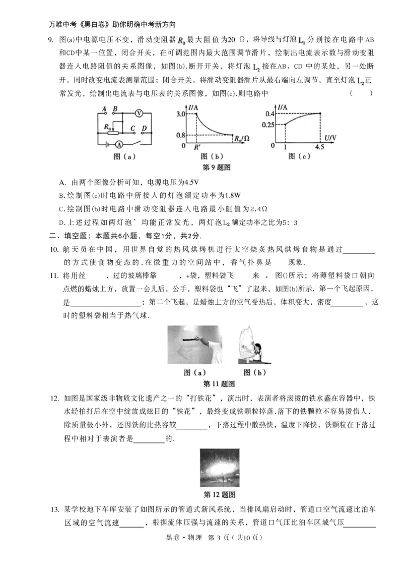 2026《万唯中考&bull;辽宁黑白卷》物理黑卷A4_2026中考押题卷合集_2026《万唯中考黑白卷》地方版(1)_2026《万唯中考&bull;辽宁黑白卷》7科_2026《万唯中考&bull;辽宁黑白卷》物理