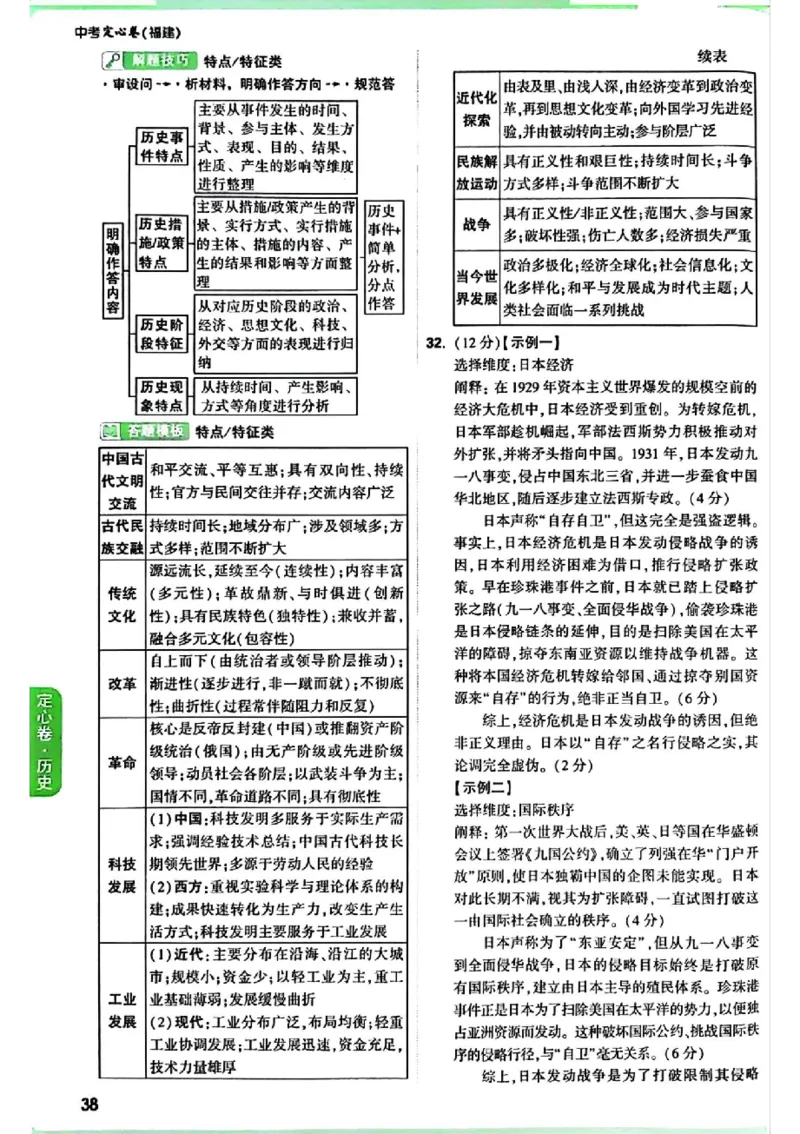 2026《万唯中考&bull;福建定心卷》7科答案_2026中考押题卷合集_2026《万唯中考定心卷》各地方版_2026《万唯中考&bull;福建定心卷》7科