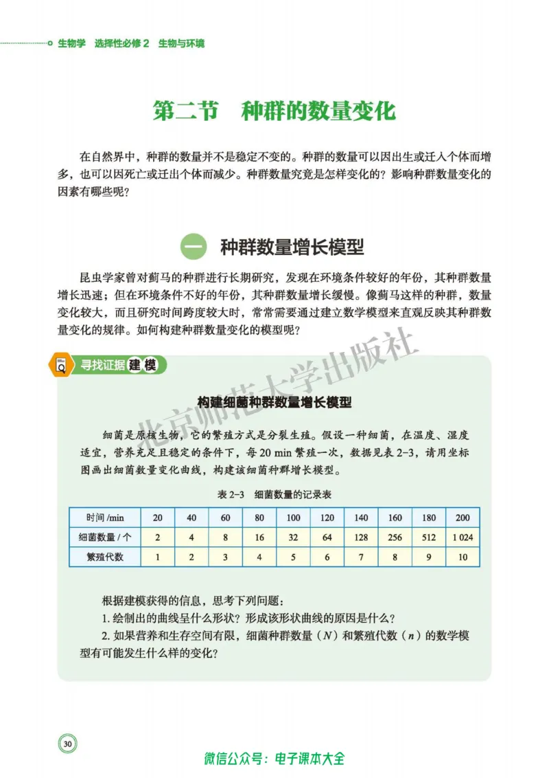 生物学选择性必修2生物与环境_高中三年全科资料_高中_高中电子教材_高中生物学_北师大