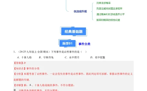 专题14随机事件、概率、频率（5大基础题+4大提升题）（解析版）_人教版数学九年级上册_版本二_九年级数学上册（人教版）_专项复习
