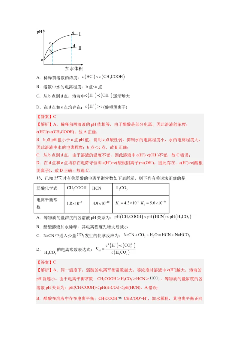 第07讲电离平衡-暑假衔接新高二化学暑假精品课（人教版）（教师版）_高中三年全科资料_高中_高中1_2025秋新高二《暑假衔接讲义》（语数外理化）电子版