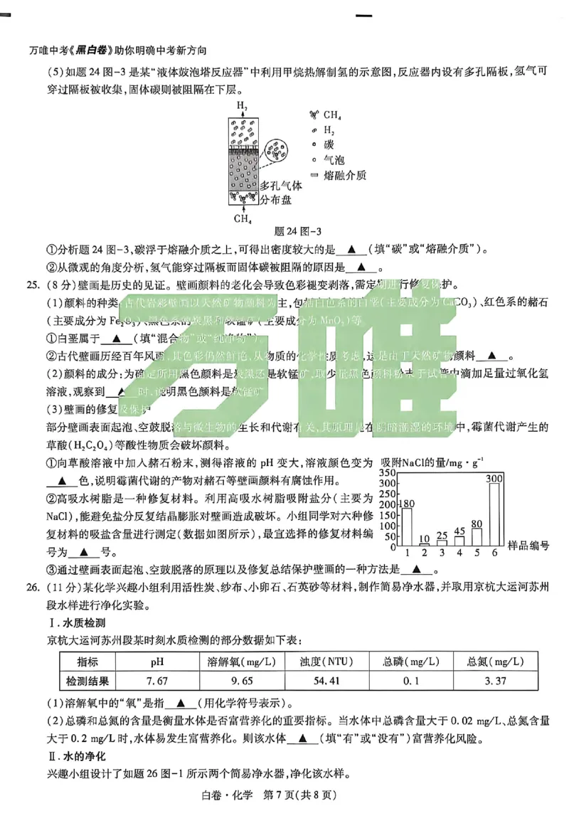 2026《万唯中考&bull;苏州黑白卷》化学白卷_2026中考押题卷合集_2026《万唯中考黑白卷》地方版(1)_2026《万唯中考&bull;苏州黑白卷》7科