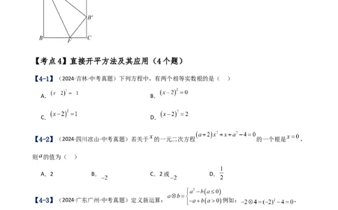 专题21.17一元二次方程（中考真题11大考点分类专题）（考点梳理与题型分类讲解）（人教版）（学生版）_人教版数学九年级上册_版本二_九年级数学上册（人教版）_专题突破练习-V4_2025版