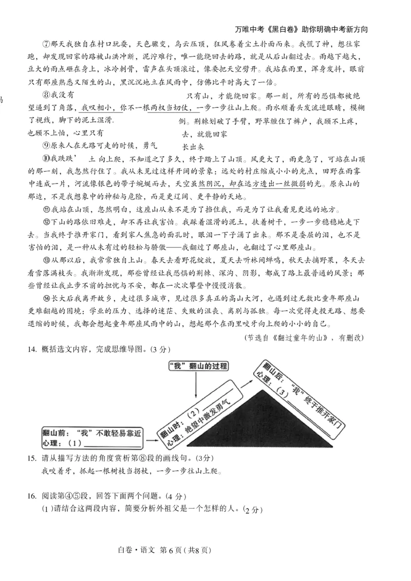 2026《万唯中考&bull;辽宁黑白卷》语文白卷A4_2026中考押题卷合集_2026《万唯中考黑白卷》地方版(1)_2026《万唯中考&bull;辽宁黑白卷》7科_2026《万唯中考&bull;辽宁黑白卷》语文