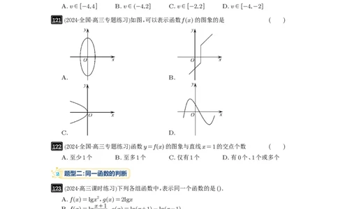 第06讲函数的概念_高中三年全科资料_高考数学《必刷5000题》2025版_2025高考数学必刷5000题（原卷版分章节PDF）
