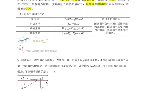 第34讲10.2电势差（学生版）-新高二暑假精品课（人教版）_高中三年全科资料_高中_高中1_2025秋新高二《暑假衔接讲义》（语数外理化）电子版_2025新高二物理暑假衔接讲义（人教版）