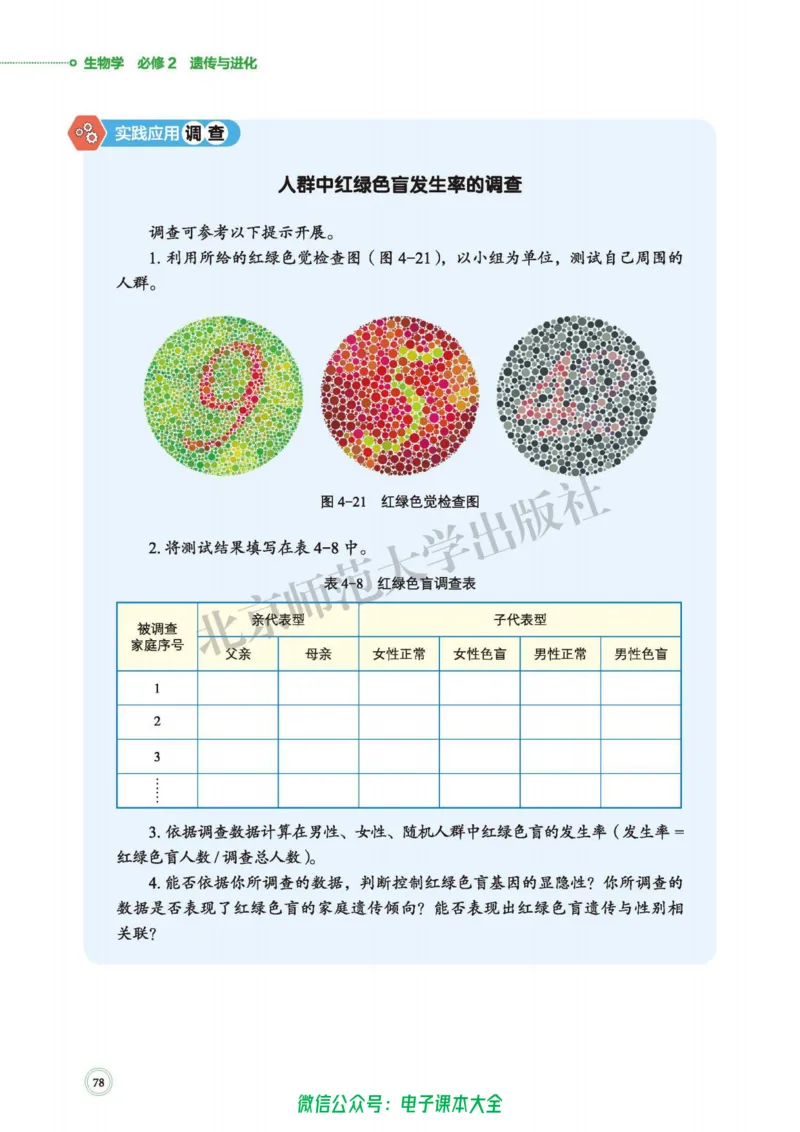 生物学必修2遗传与进化_高中三年全科资料_高中_高中电子教材_高中生物学_北师大