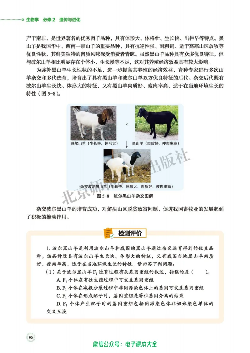 生物学必修2遗传与进化_高中三年全科资料_高中_高中电子教材_高中生物学_北师大