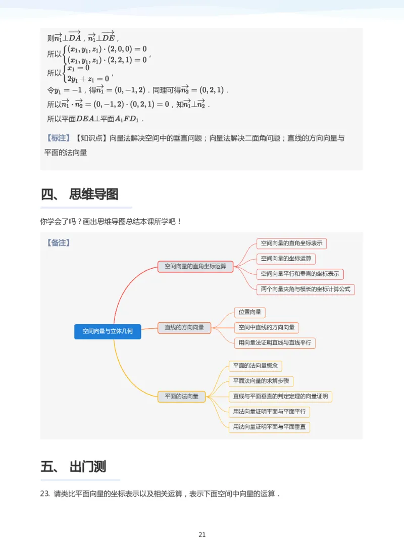 空间向量与立体几何(教师版)_高中三年全科资料_高中_学而思高中数学（暑假衔接）面授升高..高二.高三_学而思面授班升高二暑期讲义+题集