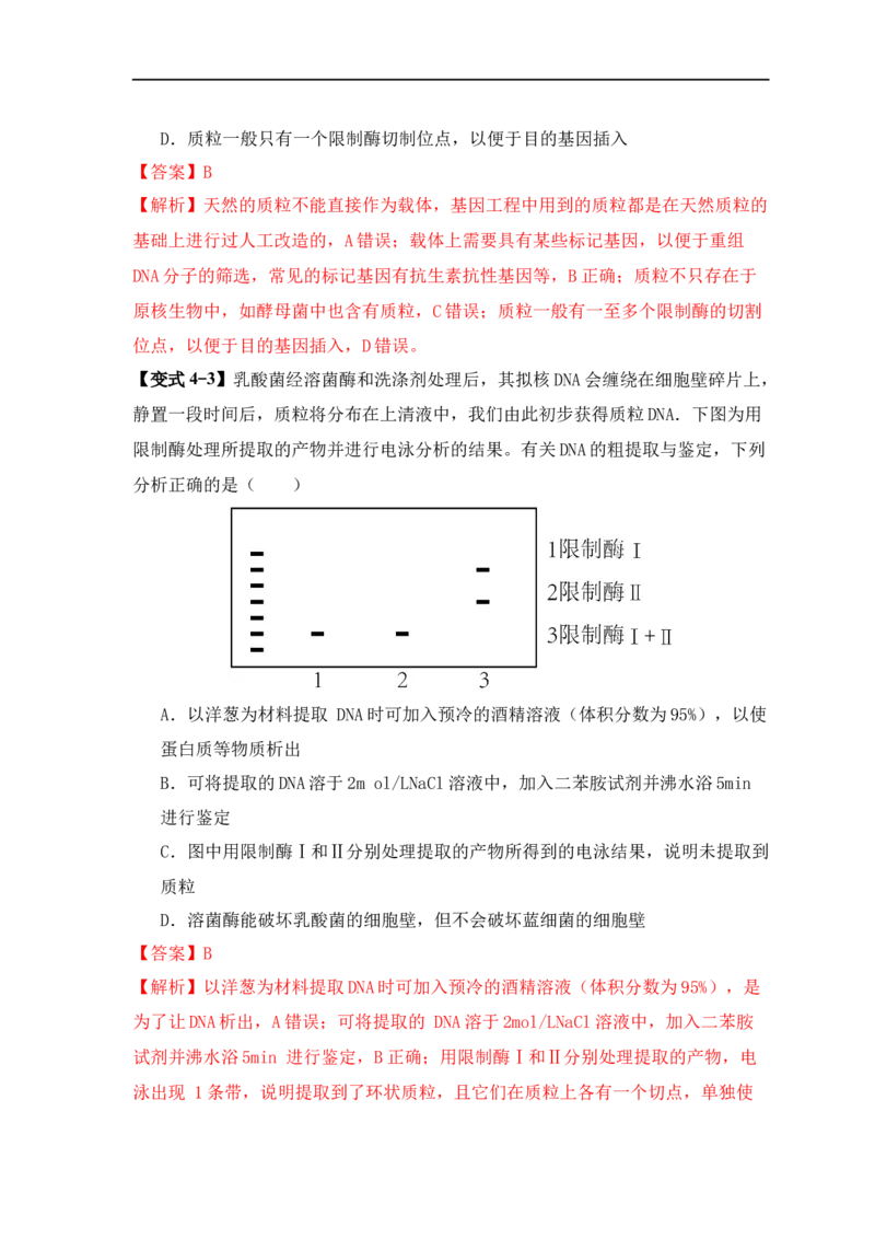 易错点17生物工程的&ldquo;四个&rdquo;不相等（解析版）_高中三年全科资料_高中_15高中全科《高考易错题》2025版_高考生物备战2025年高考易错题（新高考专用）_教师版（含答案解析）